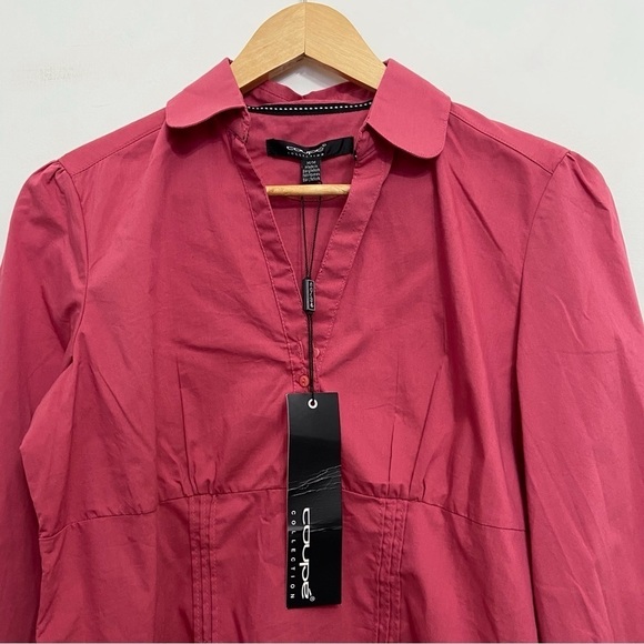 2/40$ Cotton long sleeves pink blouse Coupé fushia cotton spandex polyest Medium - Picture 5 of 15
